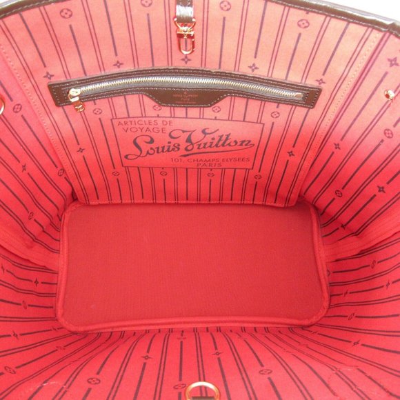 LOUIS VUITTON Neverfull MM Shoulder tote bag Damier Ebene Used LV - Picture 9 of 10